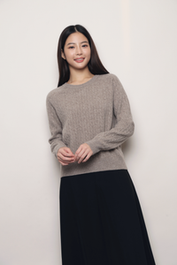 (Premium) Countryside Cable Knit Sweater Taupe (Backorder)