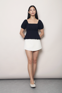 Cross My Heart Peplum Top Navy