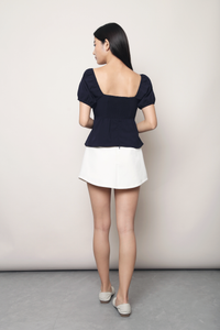 Cross My Heart Peplum Top Navy