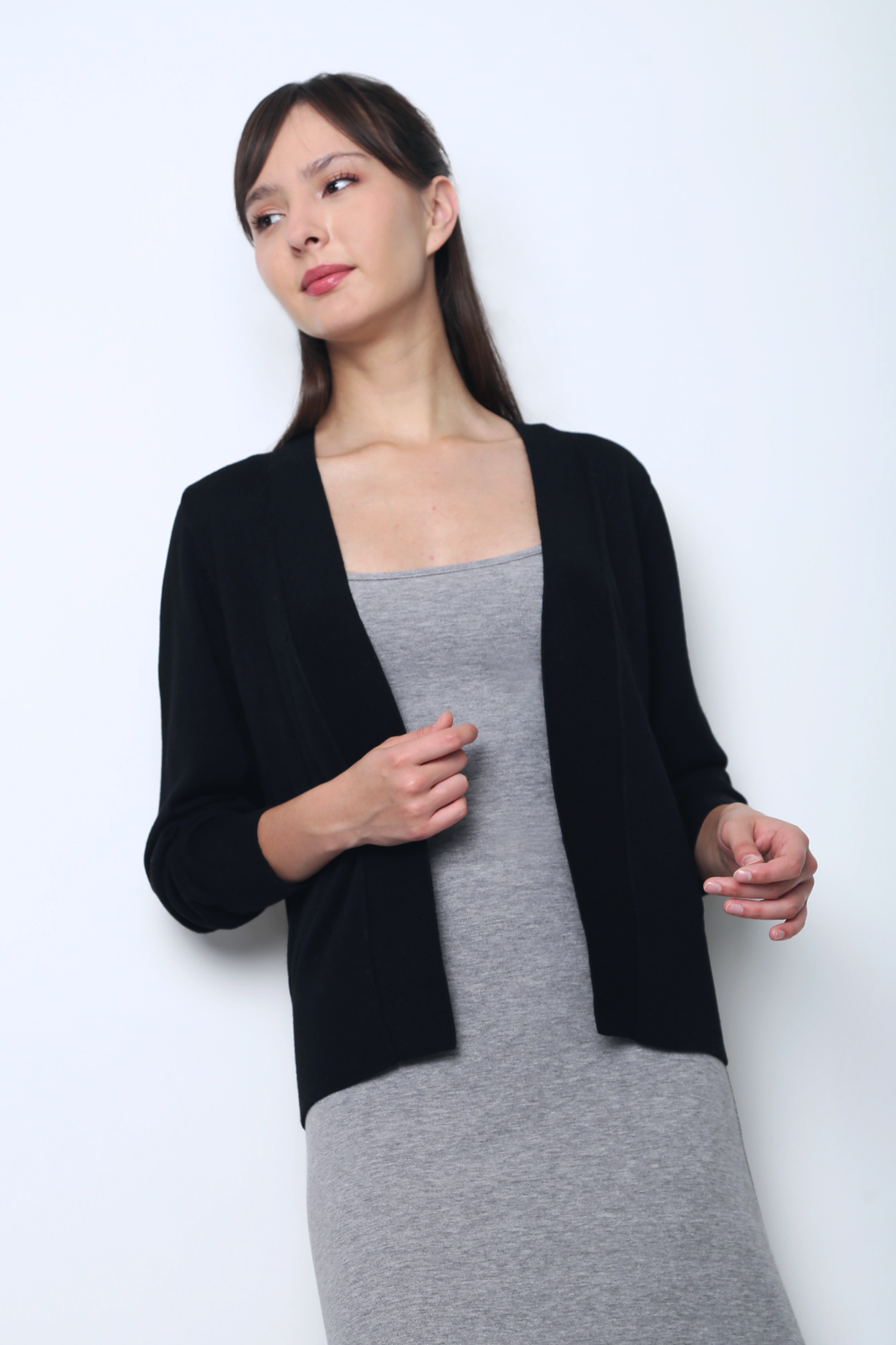 Daily Open Knit Cardigan Black