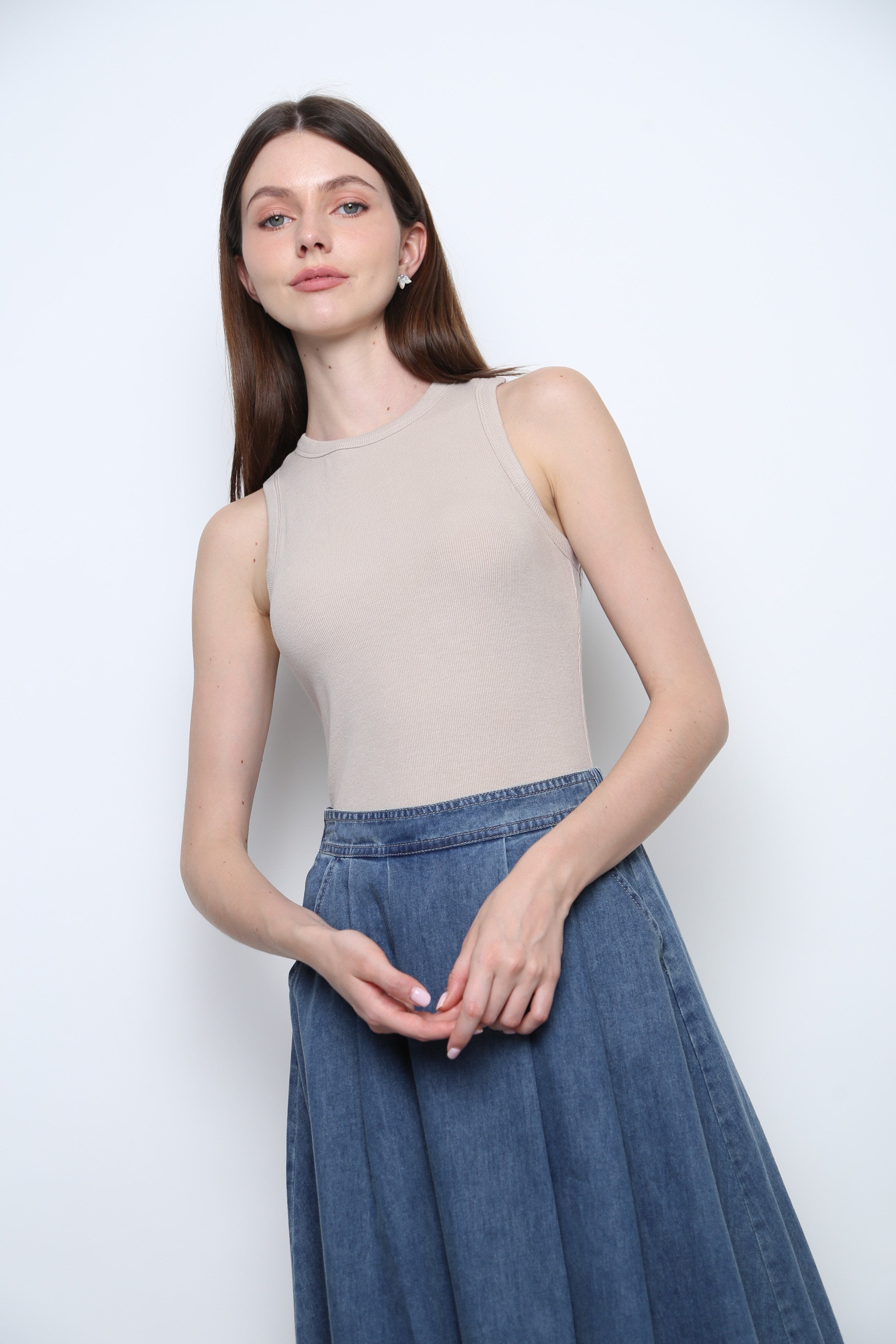 Snoozie Padded Tank Oat Ash (Restock)