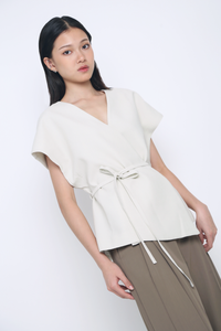 Dawn Kimono Wrap Blouse Cream