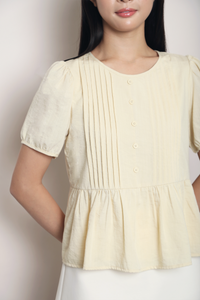 Dear Pleat Peplum Blouse Daffodil Yellow