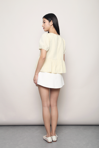 Dear Pleat Peplum Blouse Daffodil Yellow