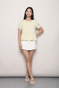 Dear Pleat Peplum Blouse Daffodil Yellow