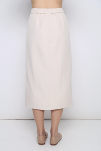 Desk To Dinner Slit Skirt Ecru (Restock)