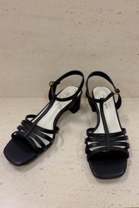 Demi Strappy Low Heels Black