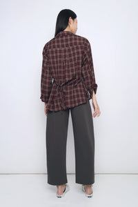 Drift Club Gingham Shirt Maroon
