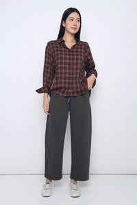 Drift Club Gingham Shirt Maroon