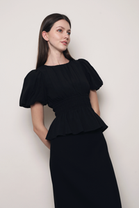 Eastside Poof Sleeves Top Black