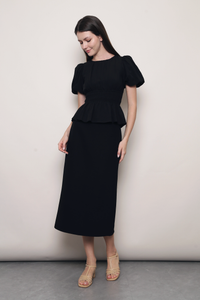 Eastside Poof Sleeves Top Black