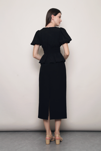 Eastside Poof Sleeves Top Black