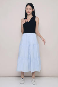 Eloise Tiered Maxi Skirt Powder Blue