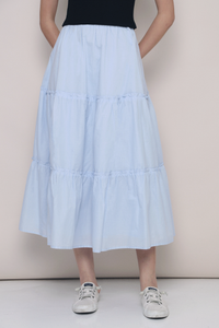 Eloise Tiered Maxi Skirt Powder Blue