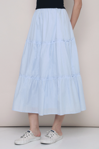 Eloise Tiered Maxi Skirt Powder Blue