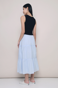 Eloise Tiered Maxi Skirt Powder Blue