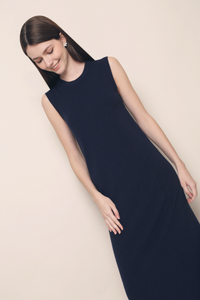 Emme Sleeveless Knit Midi Dress Navy