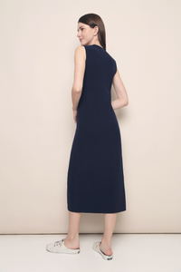 Emme Sleeveless Knit Midi Dress Navy