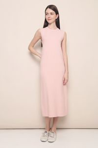 Emme Sleeveless Knit Midi Dress Pink