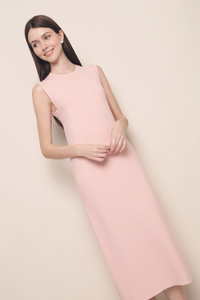 Emme Sleeveless Knit Midi Dress Pink