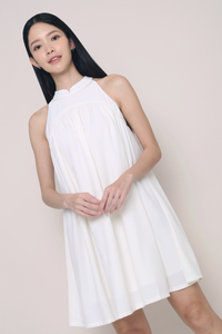 Emmeline Oriental Collar Dress Ivory