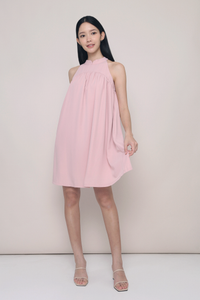 Emmeline Oriental Collar Dress Blush Pink