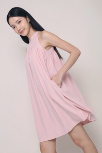 Emmeline Oriental Collar Dress Blush Pink