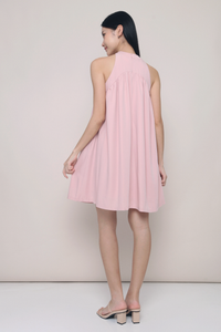 Emmeline Oriental Collar Dress Blush Pink