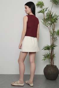 Enchanted Tweed Vest Top Wine
