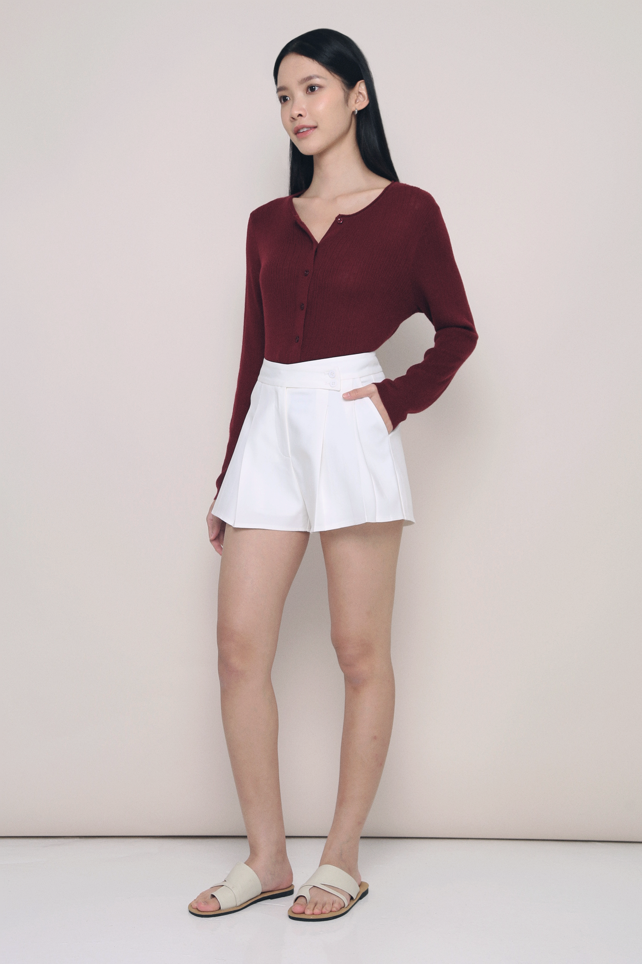 Esme Light Knit Cardigan Wine