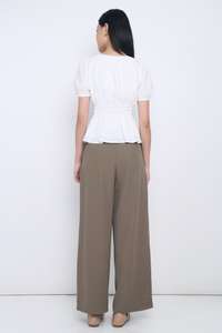 Eulalie Pleated Smart Pants Brown