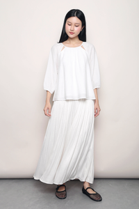 Evermore Cutout Blouse White
