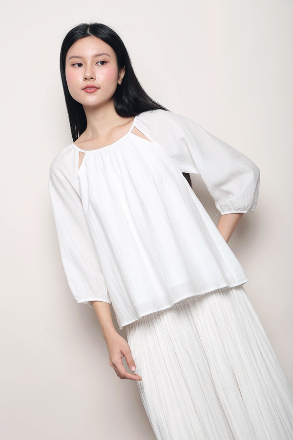 Evermore Cutout Blouse White