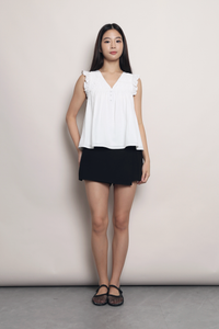 Eyelet My Way Ruffle Top White