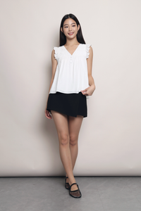 Eyelet My Way Ruffle Top White