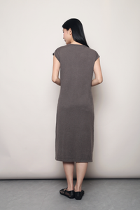 Ezy Does It Midi Knit Dress Brown