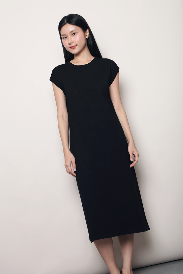 Ezy Does It Midi Knit Dress Black