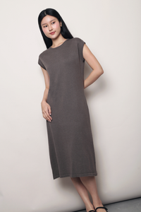 Ezy Does It Midi Knit Dress Brown