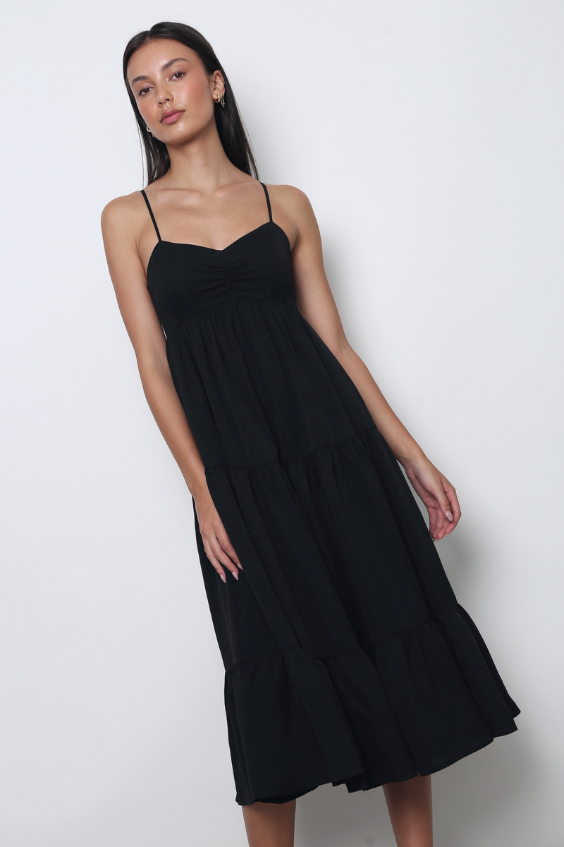Fairfield Sweetheart Midaxi Dress Black