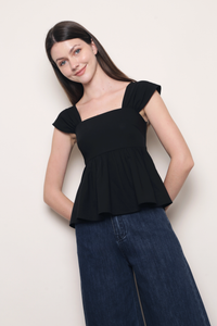 Fan Flair V2 Babydoll Top Black