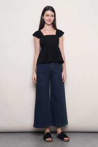 Fan Flair V2 Babydoll Top Black