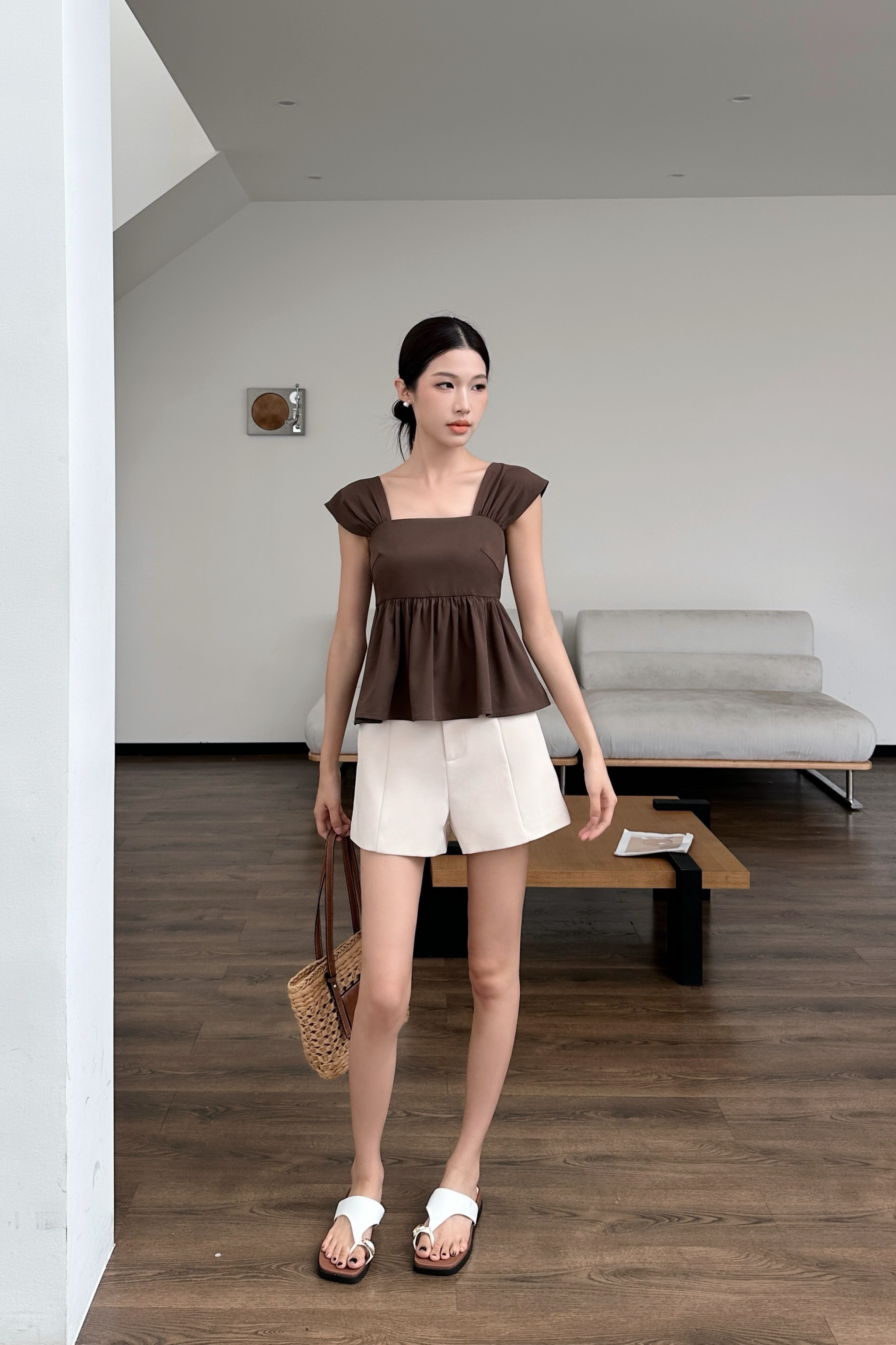 Fan Flair V2 Babydoll Top Brown (Backorder)