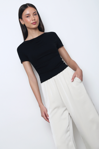 Finest Drape Neck Tee Black