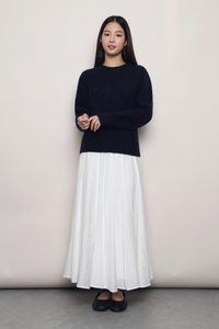 Fireside Cable Knit Pullover Midnight Navy (Backorder)