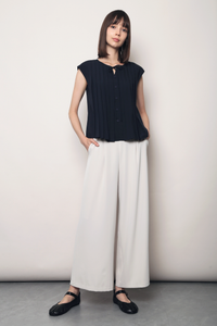 First Class Pleats Blouse Navy