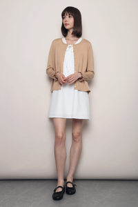 Flirty Ruffle Knit Cardigan Caramel