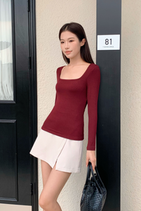 Frame Long Sleeves Top Merlot