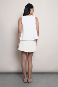 Free To Flow Waffle Tank White