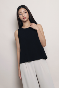 Free To Flow Waffle Tank Black