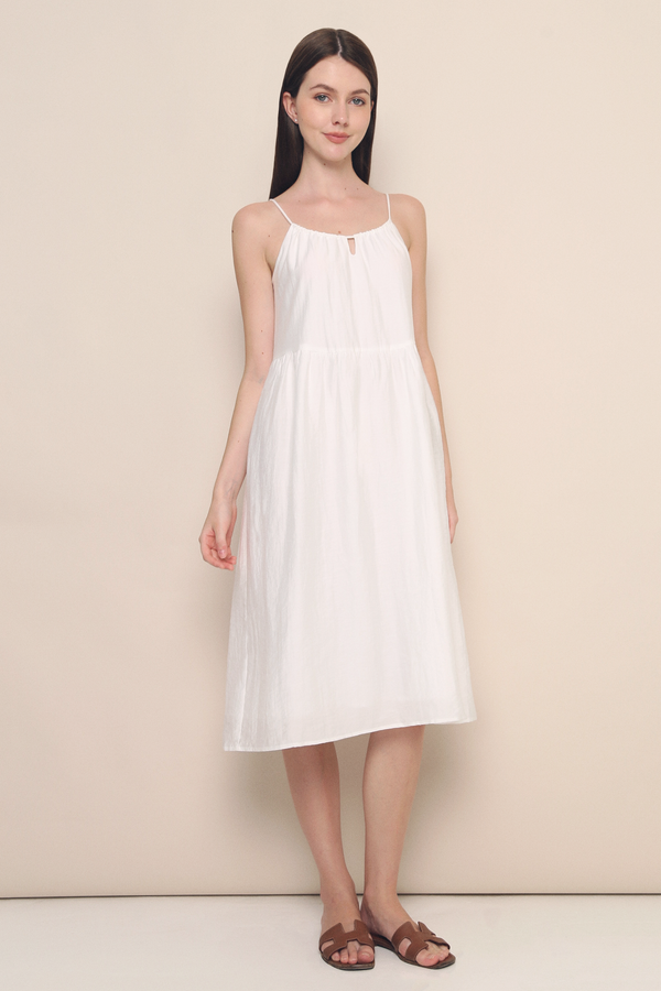 Freya Keyhole Midi Dress White